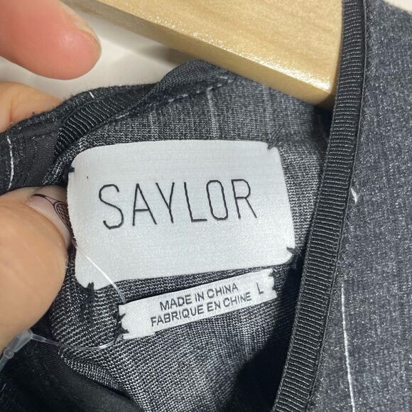 SAYLOR Grey Pinstripe Constance Dress Size Large - Picture 11 of 13